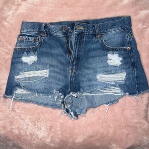 High Rise Denim Jean Shorts
